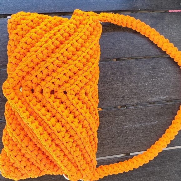 Handcrafted Crochet Clutch Handmade Bag, Summer, Woven Purse, Knit Bag - Picture 6 of 6